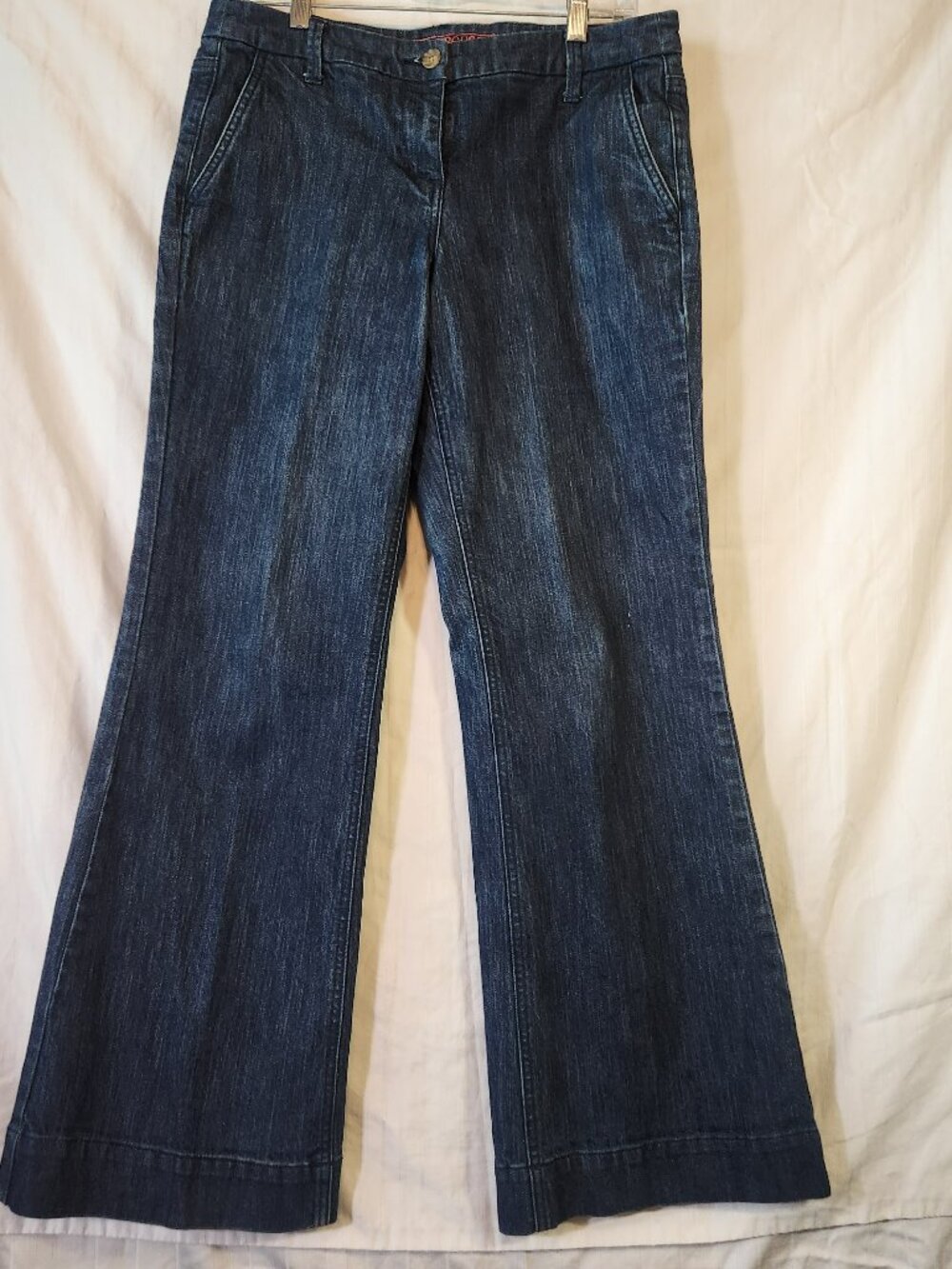 New York & Company 42nd St Trouser Wide Leg Jeans Dark Wash Size 10